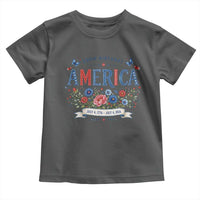 Floral 250th Birthday of America 250 Years USA Patriotic Toddler T Shirt