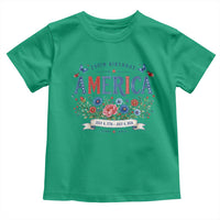 Floral 250th Birthday of America 250 Years USA Patriotic Toddler T Shirt