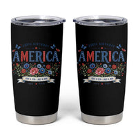 Floral 250th Birthday of America 250 Years USA Patriotic Tumbler Cup