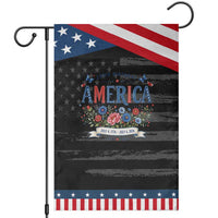 Floral 250th Birthday of America 250 Years USA Patriotic Garden Flag