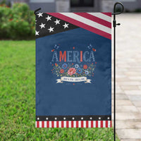 Floral 250th Birthday of America 250 Years USA Patriotic Garden Flag
