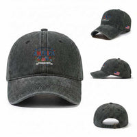 Floral 250th Birthday of America 250 Years USA Patriotic Washed Cotton Baseball Cap