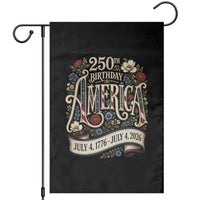Floral America 250th Birthday Garden Flag 4th of July America 250 Years Retro