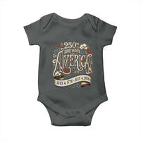 Floral America 250th Birthday Baby Onesie 4th of July America 250 Years Retro