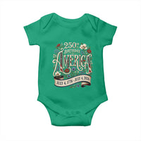 Floral America 250th Birthday Baby Onesie 4th of July America 250 Years Retro