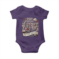 Floral America 250th Birthday Baby Onesie 4th of July America 250 Years Retro
