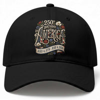 Floral America 250th Birthday Baseball Cap 4th of July America 250 Years Retro