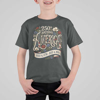 Floral America 250th Birthday T Shirt For Kid 4th of July America 250 Years Retro
