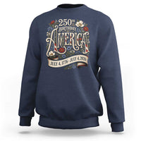Floral America 250th Birthday Sweatshirt 4th of July America 250 Years Retro