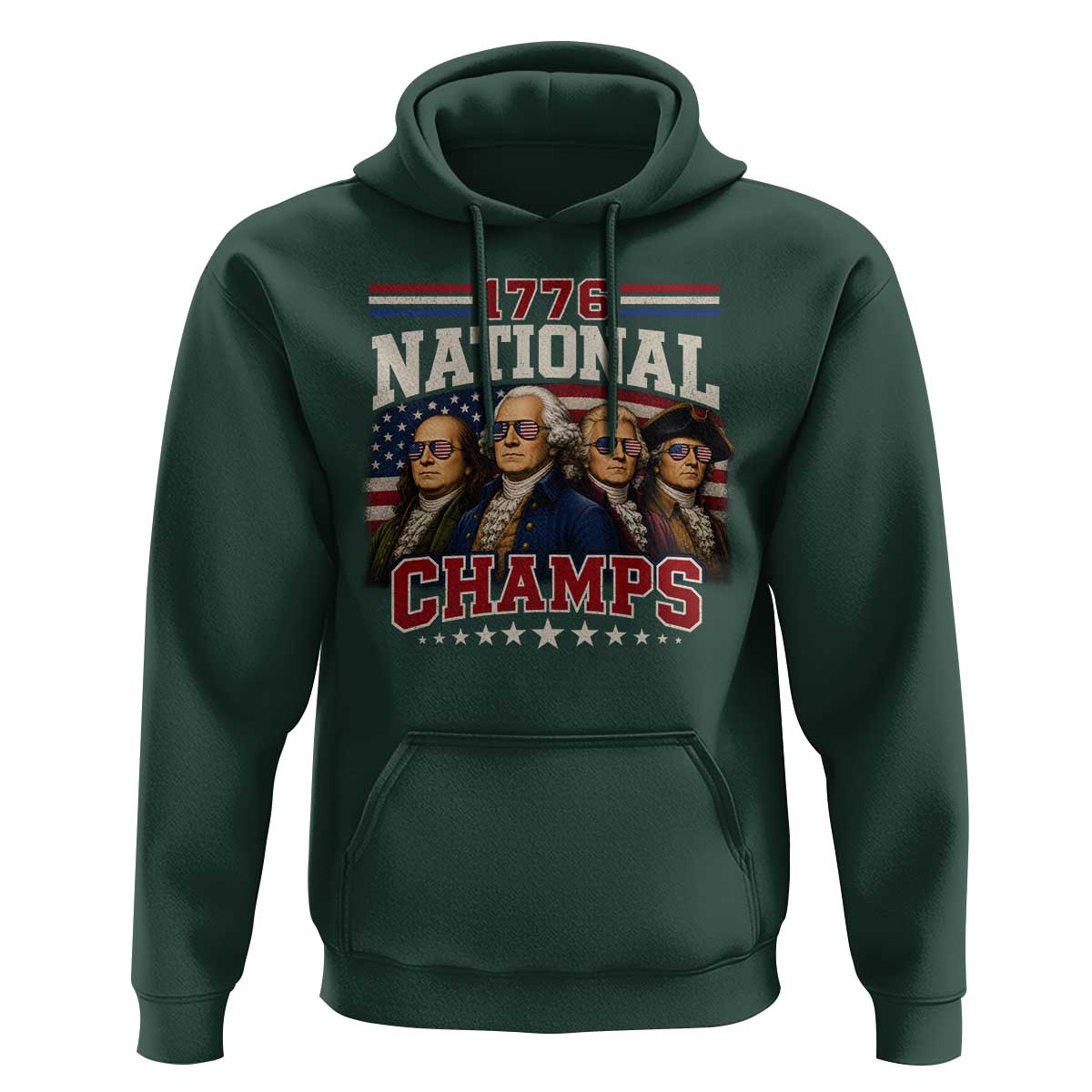 1776 National Champs Founding Father Hoodie Funny 4th of July Patriotic