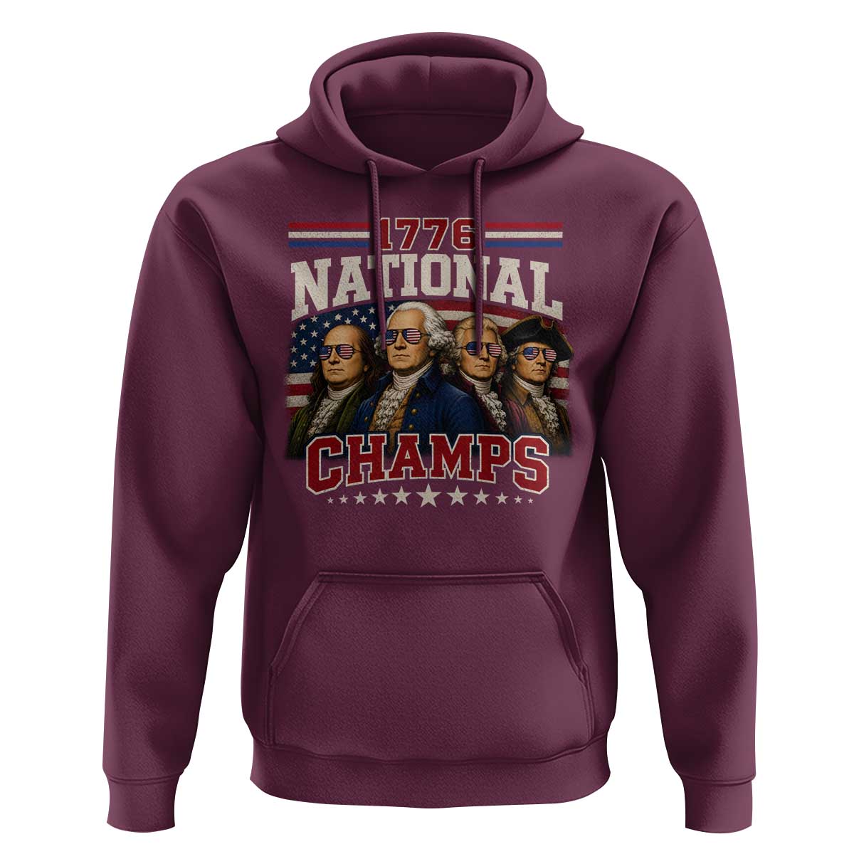 1776 National Champs Founding Father Hoodie Funny 4th of July Patriotic