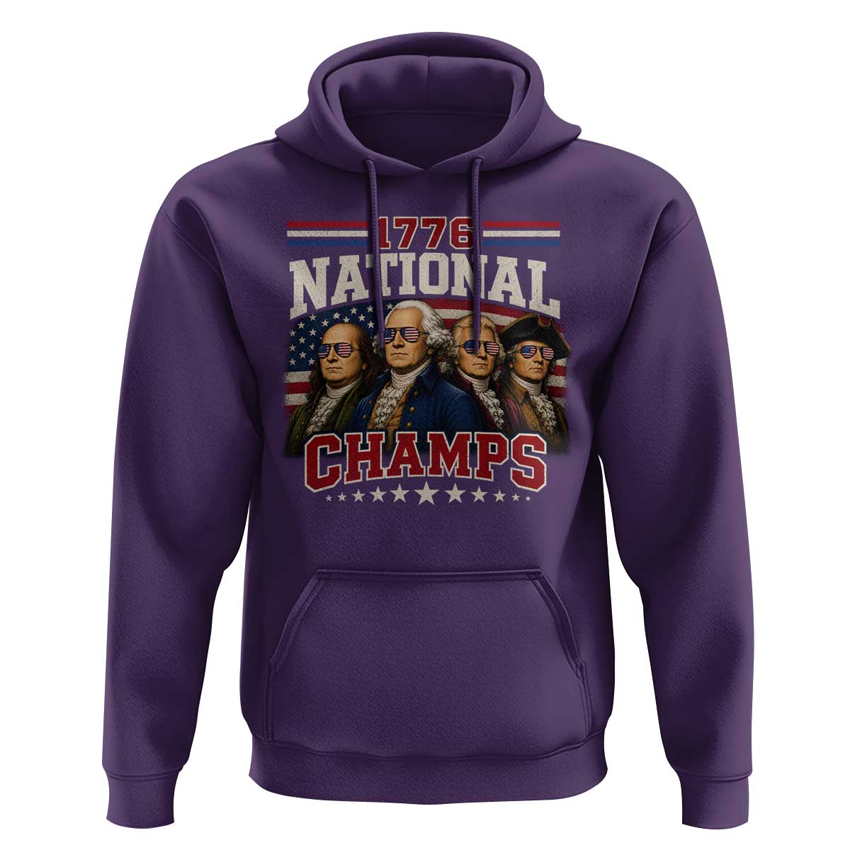 1776 National Champs Founding Father Hoodie Funny 4th of July Patriotic