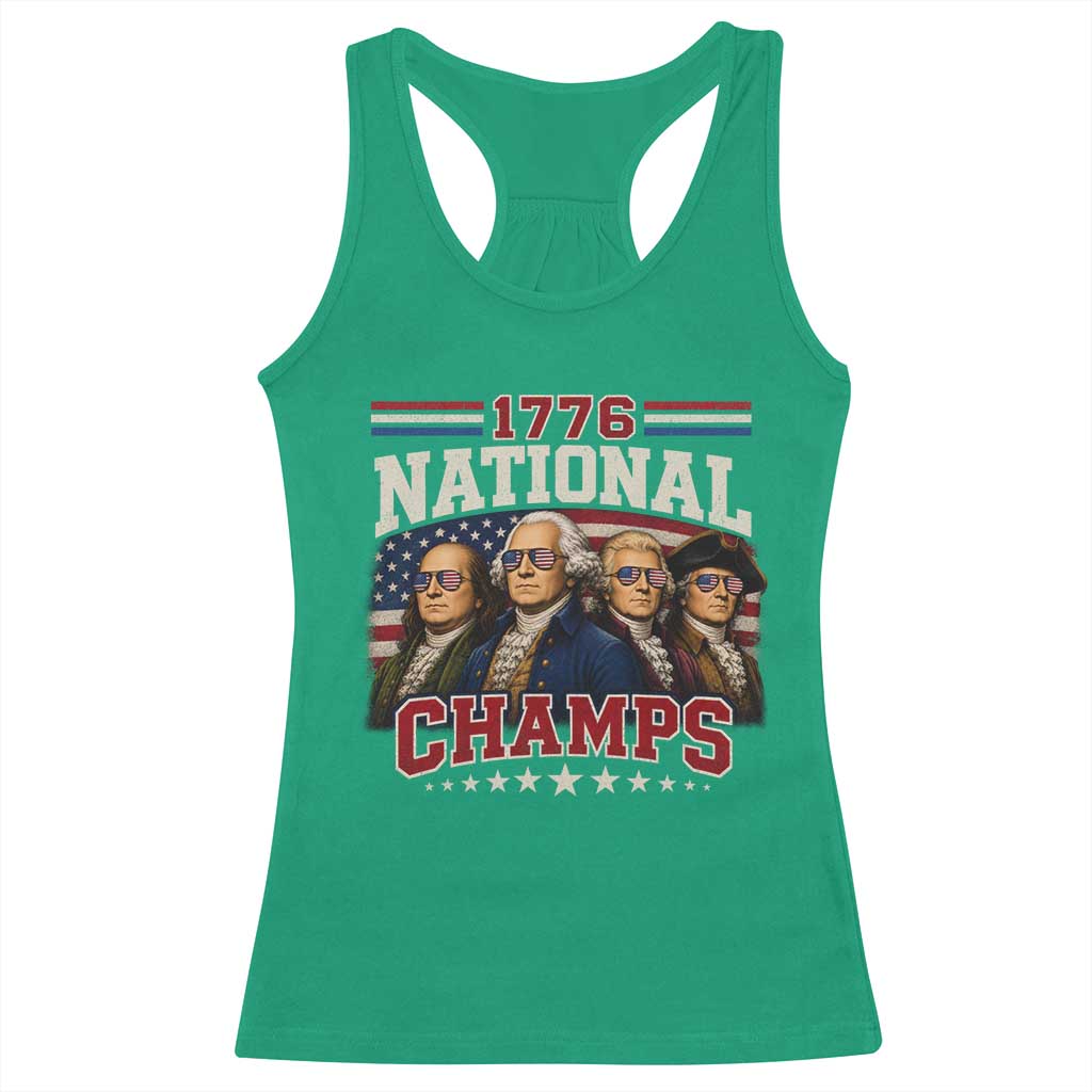 1776 National Champs Founding Father Racerback Tank Top Funny 4th of July Patriotic