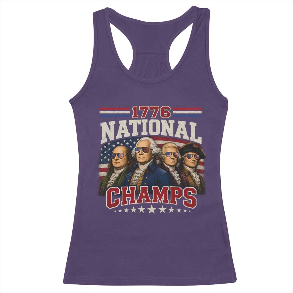 1776 National Champs Founding Father Racerback Tank Top Funny 4th of July Patriotic