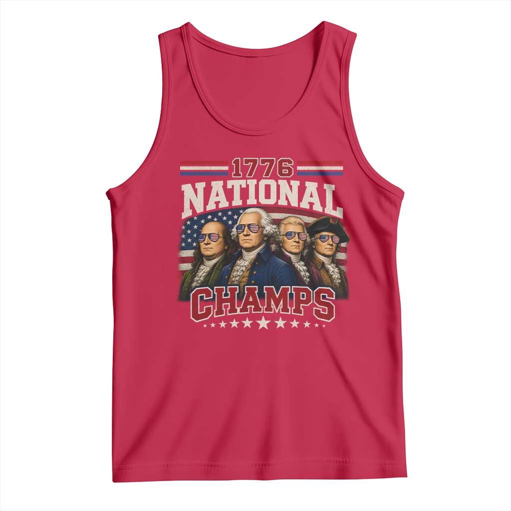 1776 National Champs Founding Father Tank Top Funny 4th of July Patriotic