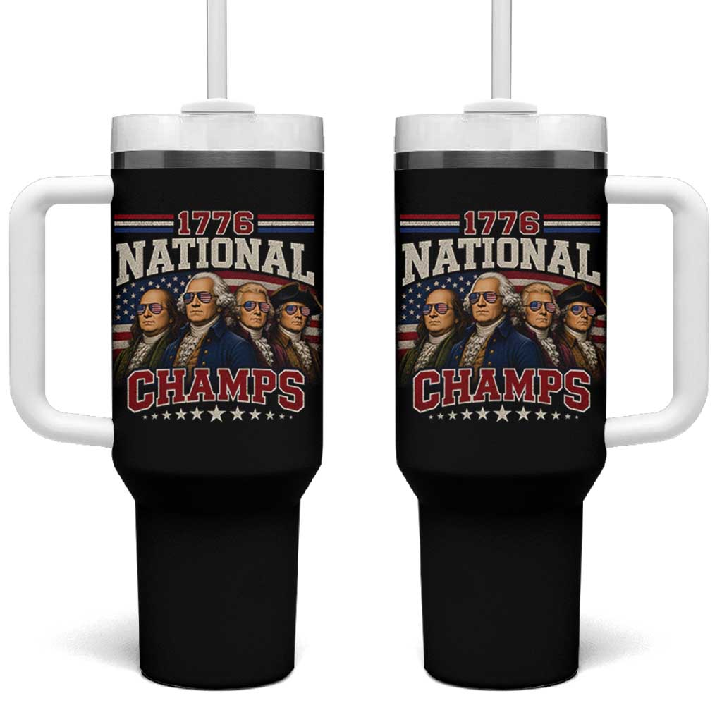 1776 National Champs Founding Father Tumbler With Handle Funny 4th of July Patriotic
