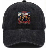 1776 National Champs Founding Father Washed Cotton Baseball Cap Funny 4th of July Patriotic