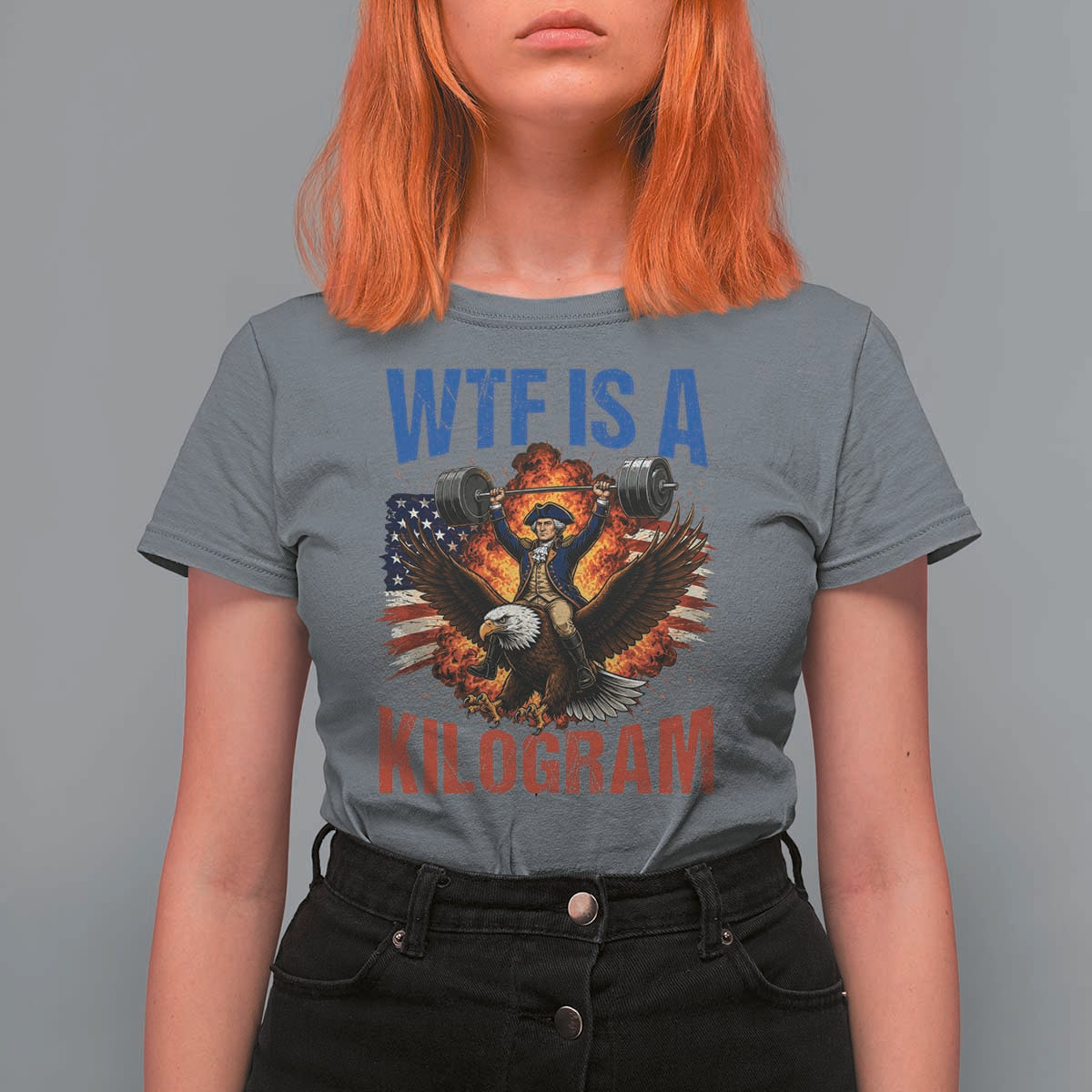 WTF Is A Kilogram T Shirt For Women Funny George Washington 4th of July Gym Workout