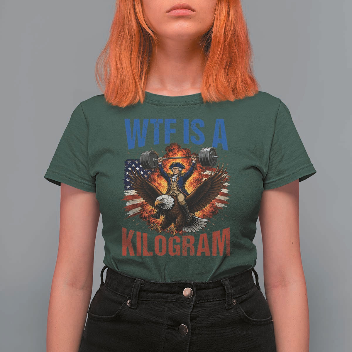 WTF Is A Kilogram T Shirt For Women Funny George Washington 4th of July Gym Workout