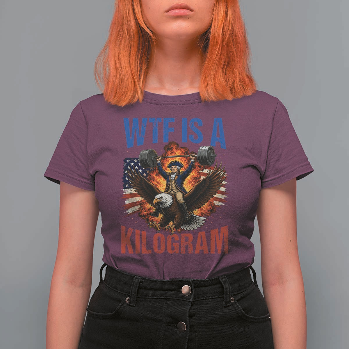 WTF Is A Kilogram T Shirt For Women Funny George Washington 4th of July Gym Workout