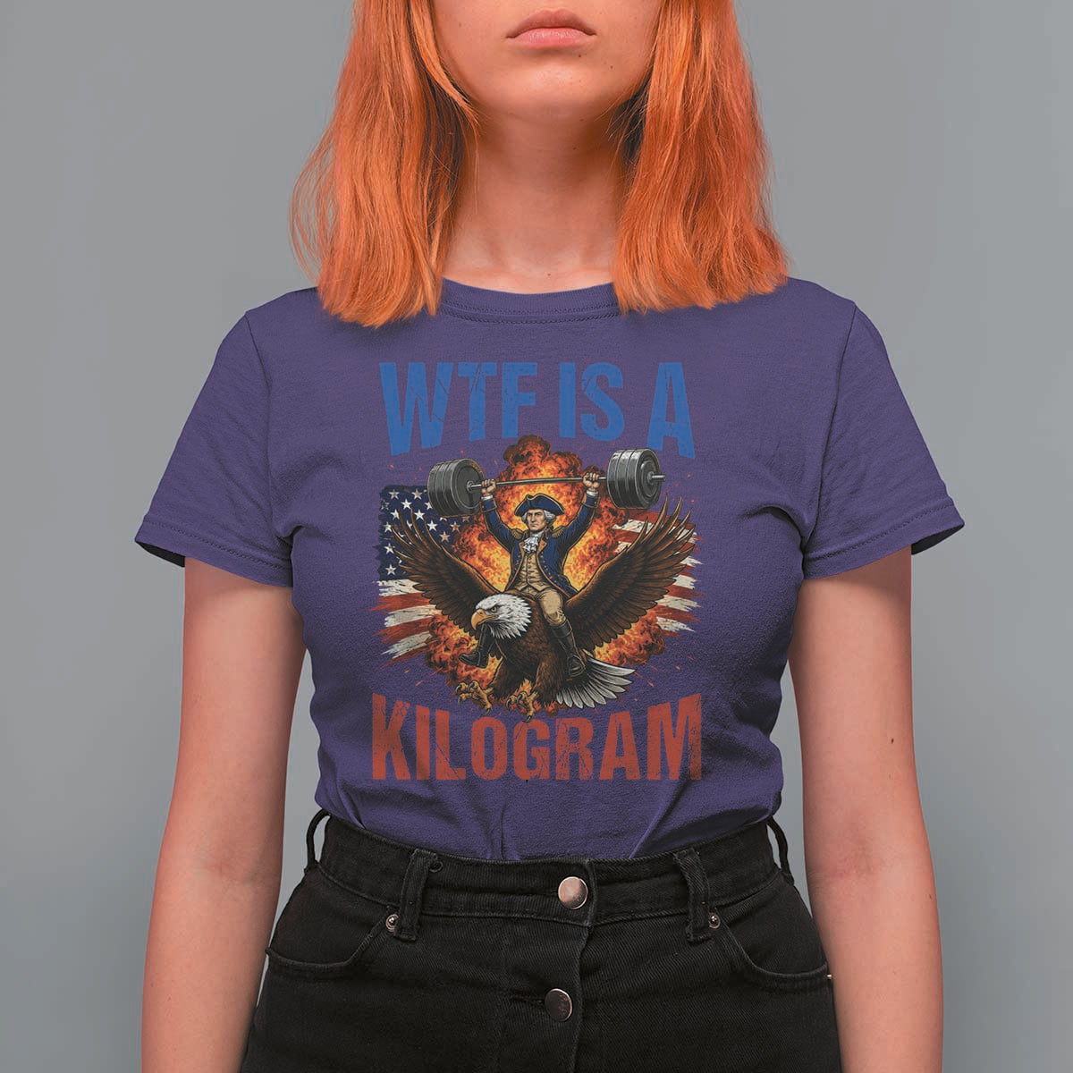 WTF Is A Kilogram T Shirt For Women Funny George Washington 4th of July Gym Workout