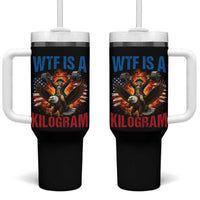 WTF Is A Kilogram Tumbler With Handle Funny George Washington 4th of July Gym Workout