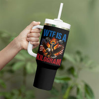 WTF Is A Kilogram Tumbler With Handle Funny George Washington 4th of July Gym Workout