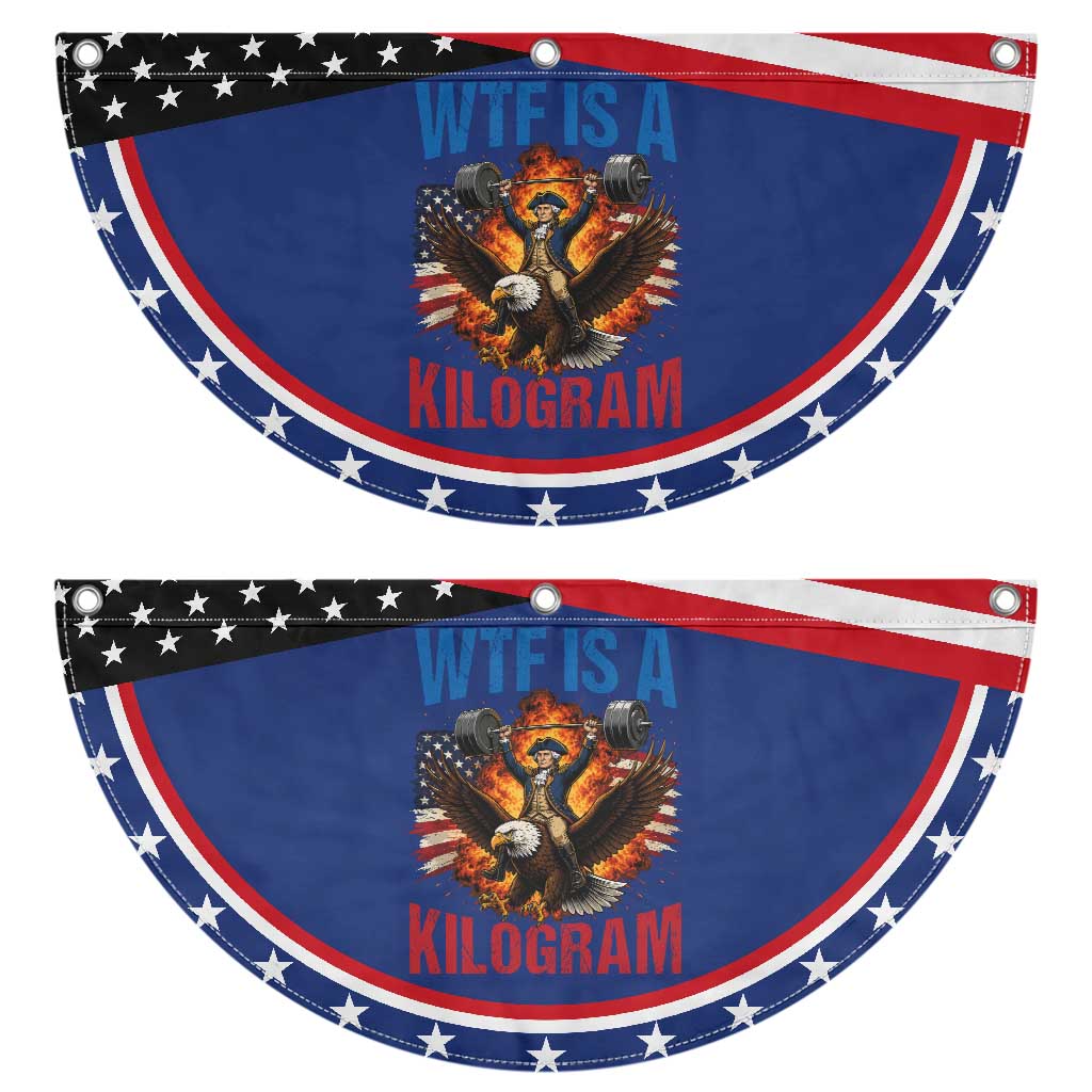 WTF Is A Kilogram Patriotic Fan Flag Funny George Washington 4th of July Gym Workout