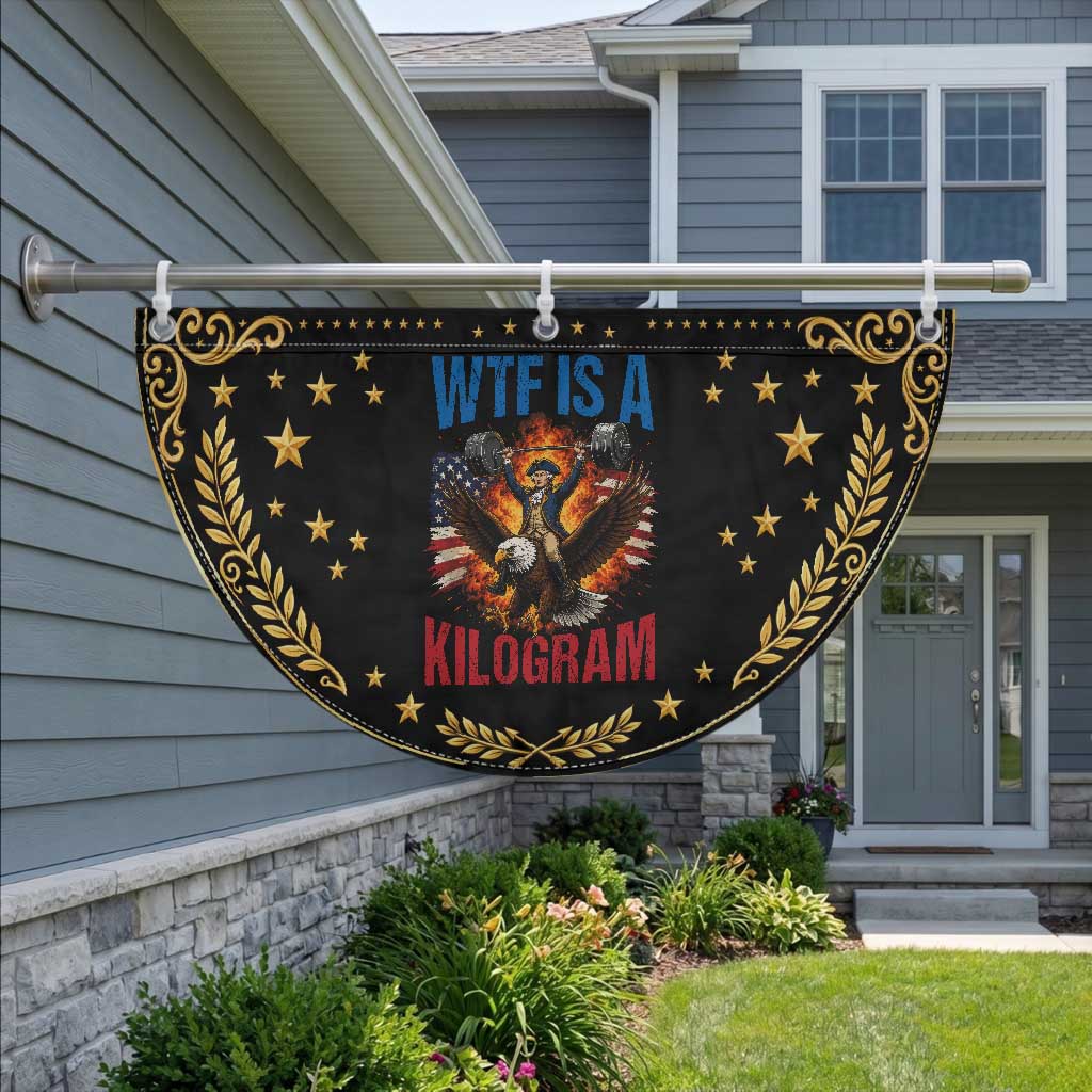 WTF Is A Kilogram Patriotic Fan Flag Funny George Washington 4th of July Gym Workout