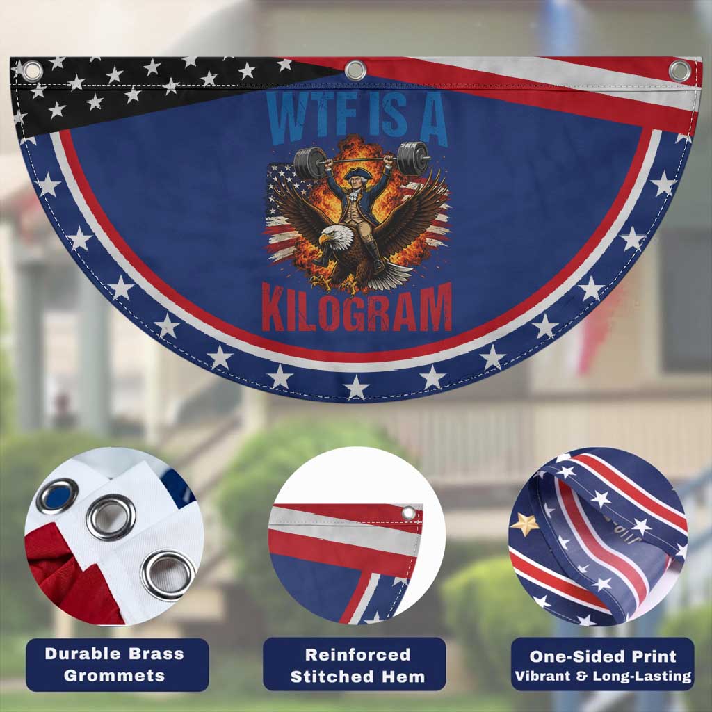 WTF Is A Kilogram Patriotic Fan Flag Funny George Washington 4th of July Gym Workout