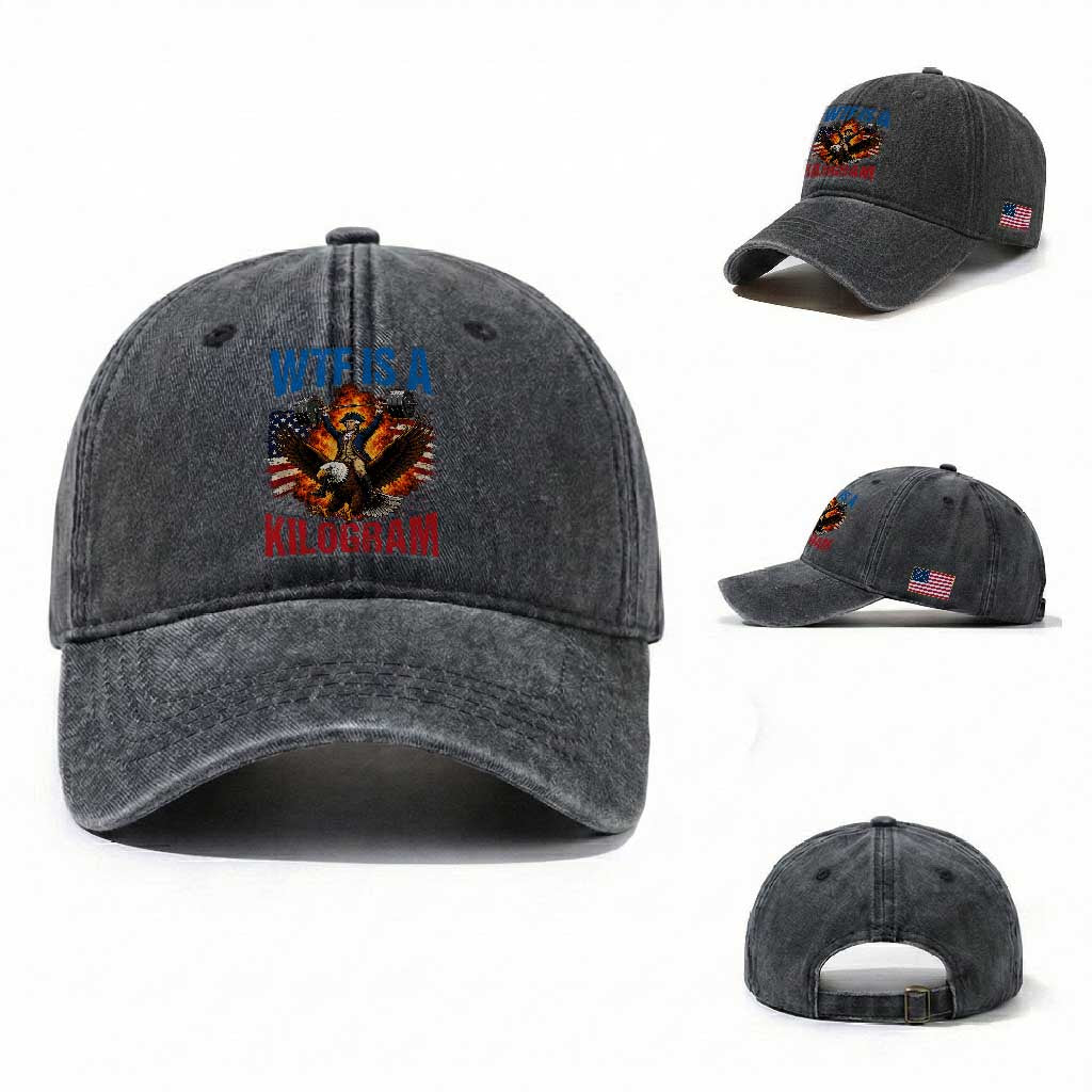 WTF Is A Kilogram Washed Cotton Baseball Cap Funny George Washington 4th of July Gym Workout