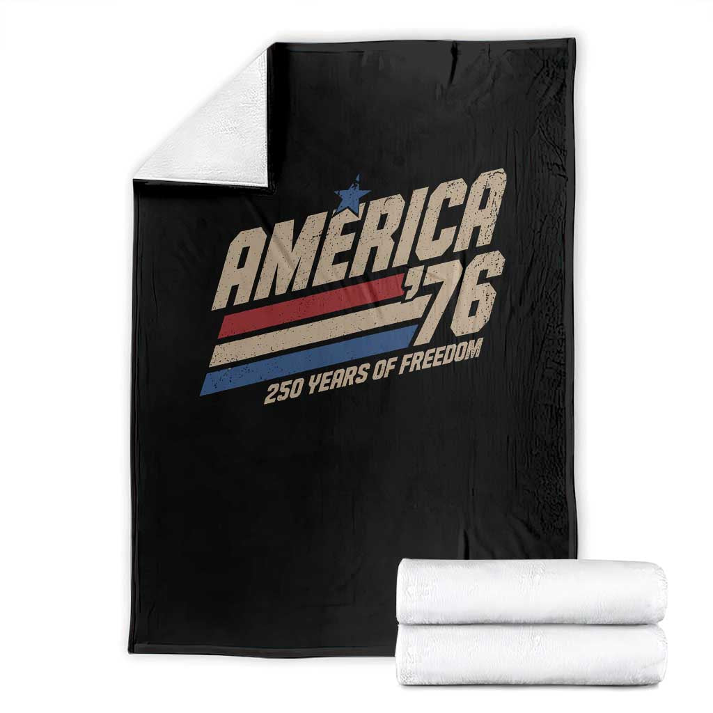 250th Anniversary USA America 76 Throw Blanket 250 Years Of Freedom 1776 2026 Retro