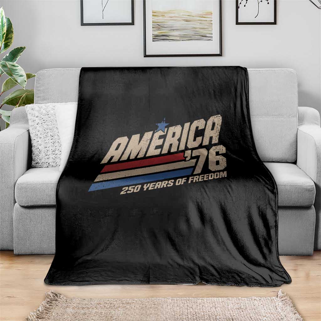 250th Anniversary USA America 76 Throw Blanket 250 Years Of Freedom 1776 2026 Retro