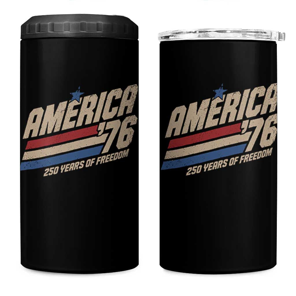 250th Anniversary USA America 76 4 in 1 Can Cooler Tumbler 250 Years Of Freedom 1776 2026 Retro
