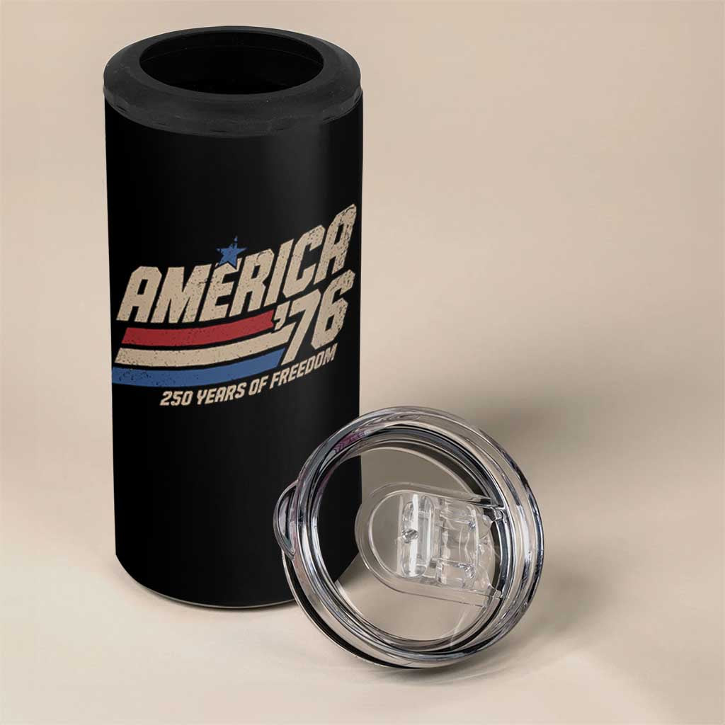 250th Anniversary USA America 76 4 in 1 Can Cooler Tumbler 250 Years Of Freedom 1776 2026 Retro