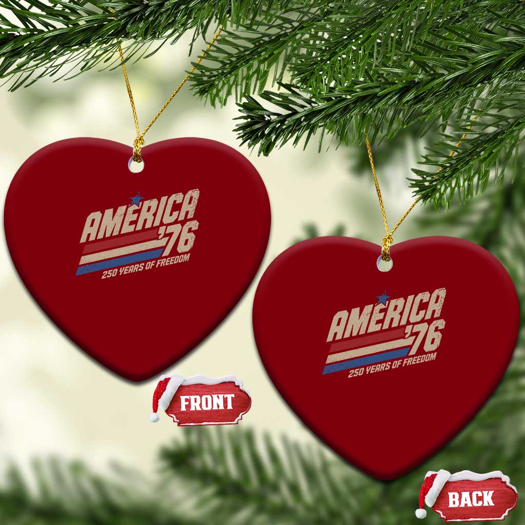 250th Anniversary USA America 76 Ceramic Ornament 250 Years Of Freedom 1776 2026 Retro
