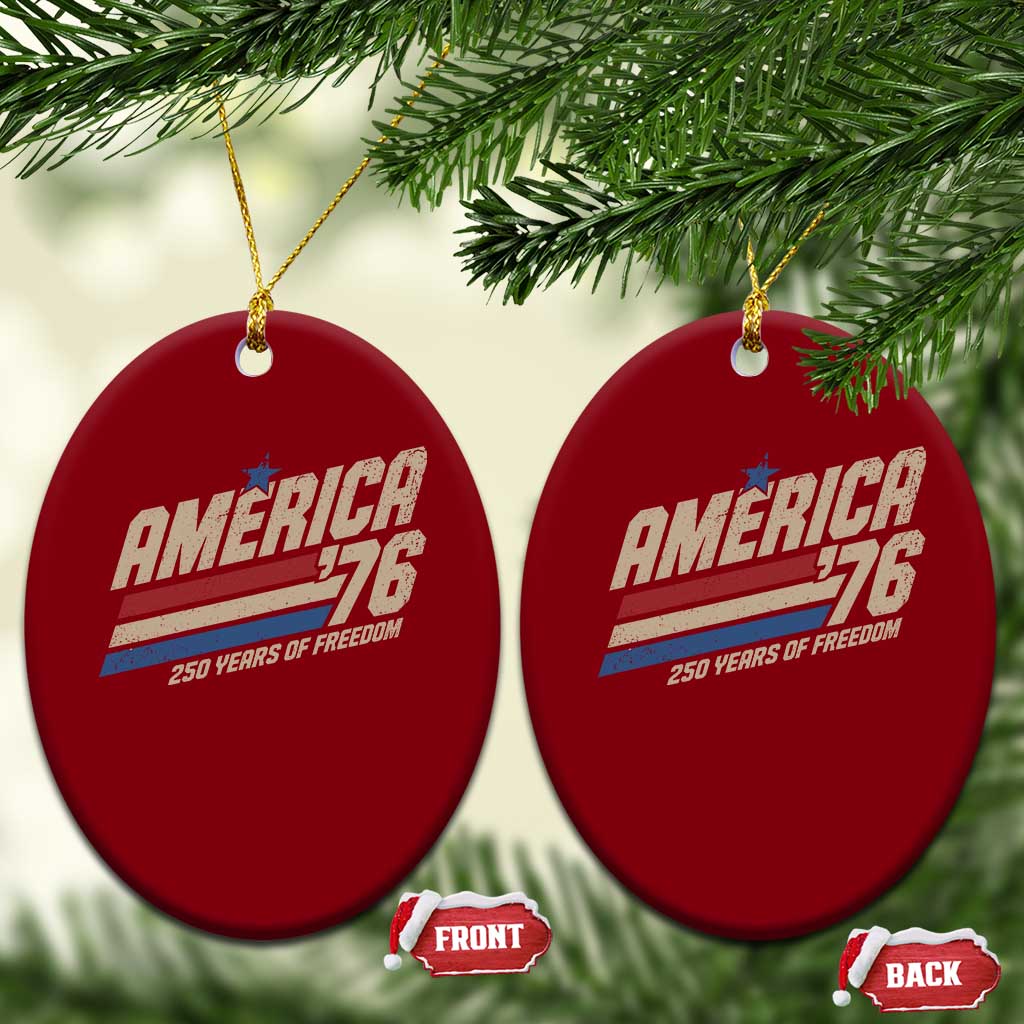 250th Anniversary USA America 76 Ceramic Ornament 250 Years Of Freedom 1776 2026 Retro