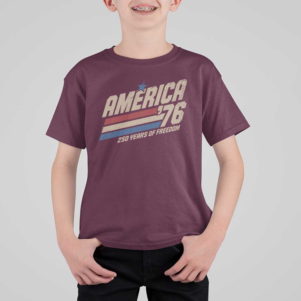 250th Anniversary USA America 76 T Shirt For Kid 250 Years Of Freedom 1776 2026 Retro
