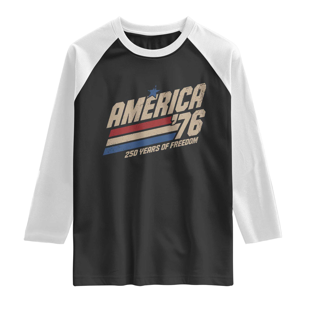 250th Anniversary USA America 76 Raglan Shirt 250 Years Of Freedom 1776 2026 Retro