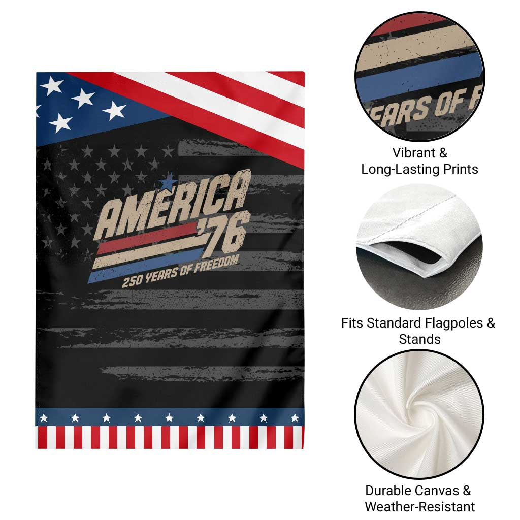 250th Anniversary USA America 76 Patriotic Garden Flag 250 Years Of Freedom 1776 2026 Retro