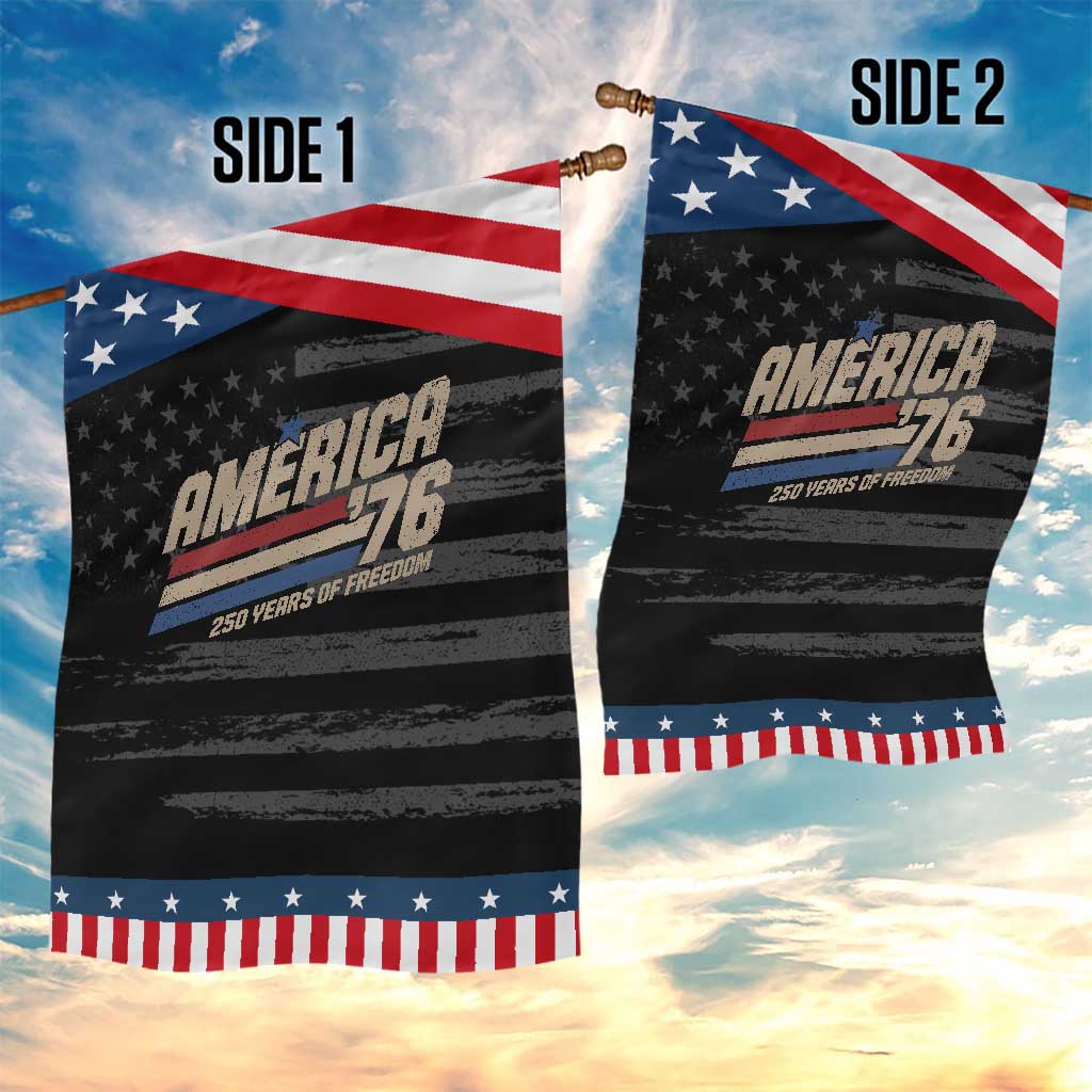 250th Anniversary USA America 76 Patriotic Garden Flag 250 Years Of Freedom 1776 2026 Retro