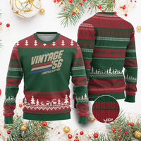 70th Birthday Ugly Christmas Sweater Vintage 1956 70 Years Old Birthday USA Stripes