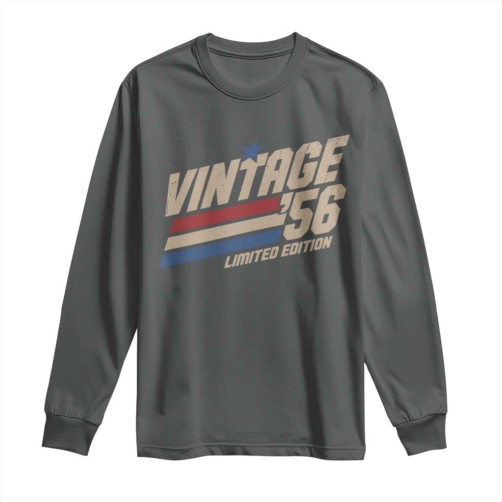 70th Birthday Long Sleeve Shirt Vintage 1956 70 Years Old Birthday USA Stripes
