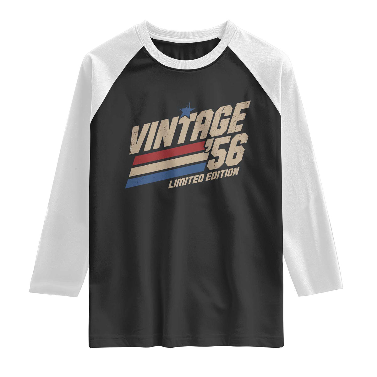 70th Birthday Raglan Shirt Vintage 1956 70 Years Old Birthday USA Stripes