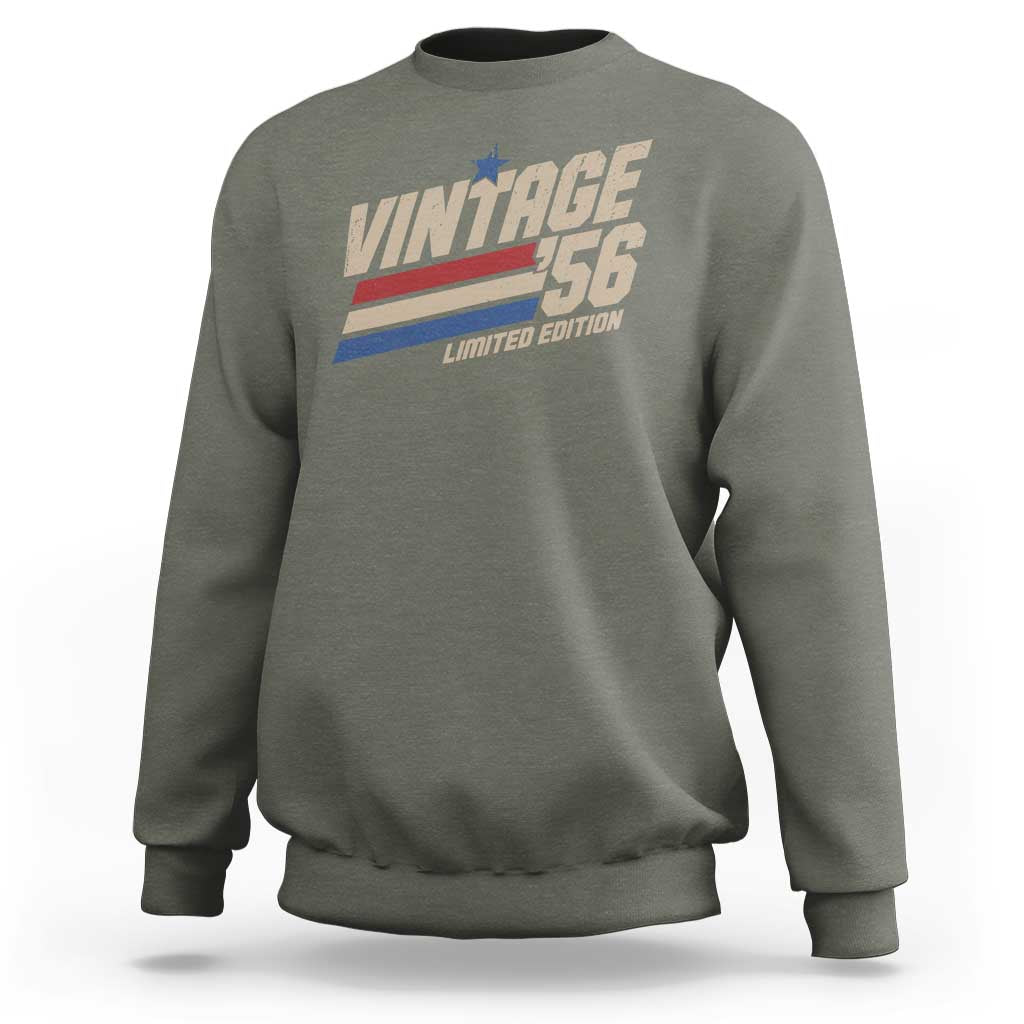 70th Birthday Sweatshirt Vintage 1956 70 Years Old Birthday USA Stripes