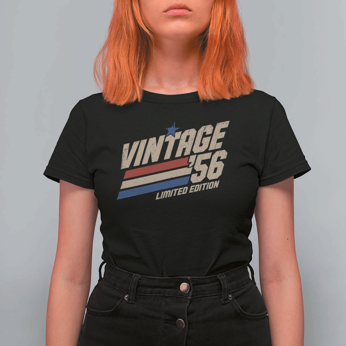 70th Birthday T Shirt For Women Vintage 1956 70 Years Old Birthday USA Stripes