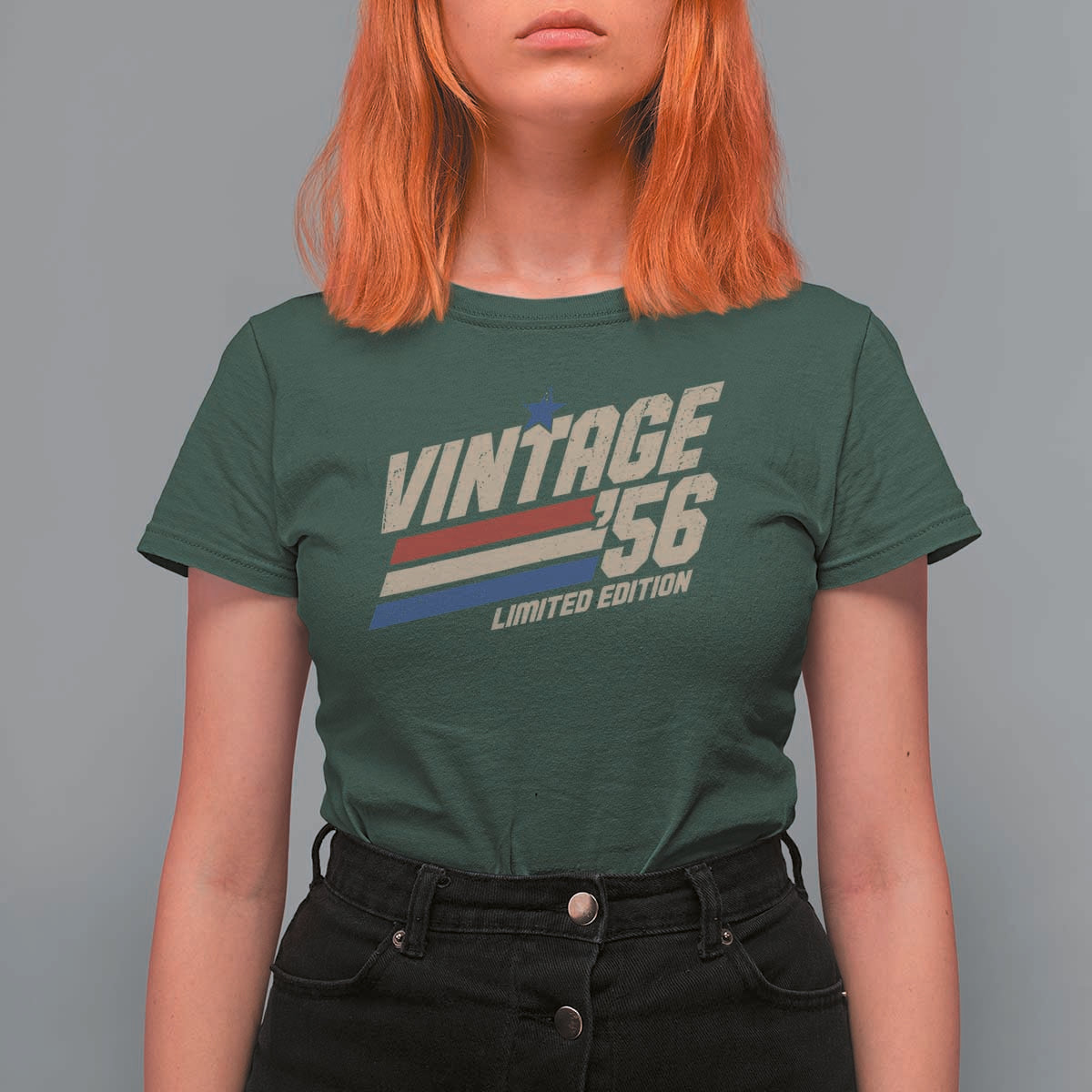 70th Birthday T Shirt For Women Vintage 1956 70 Years Old Birthday USA Stripes
