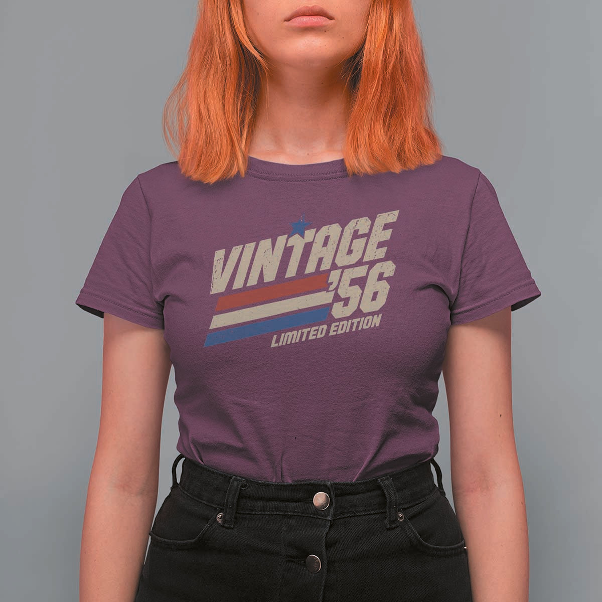 70th Birthday T Shirt For Women Vintage 1956 70 Years Old Birthday USA Stripes