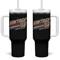 70th Birthday Tumbler With Handle Vintage 1956 70 Years Old Birthday USA Stripes