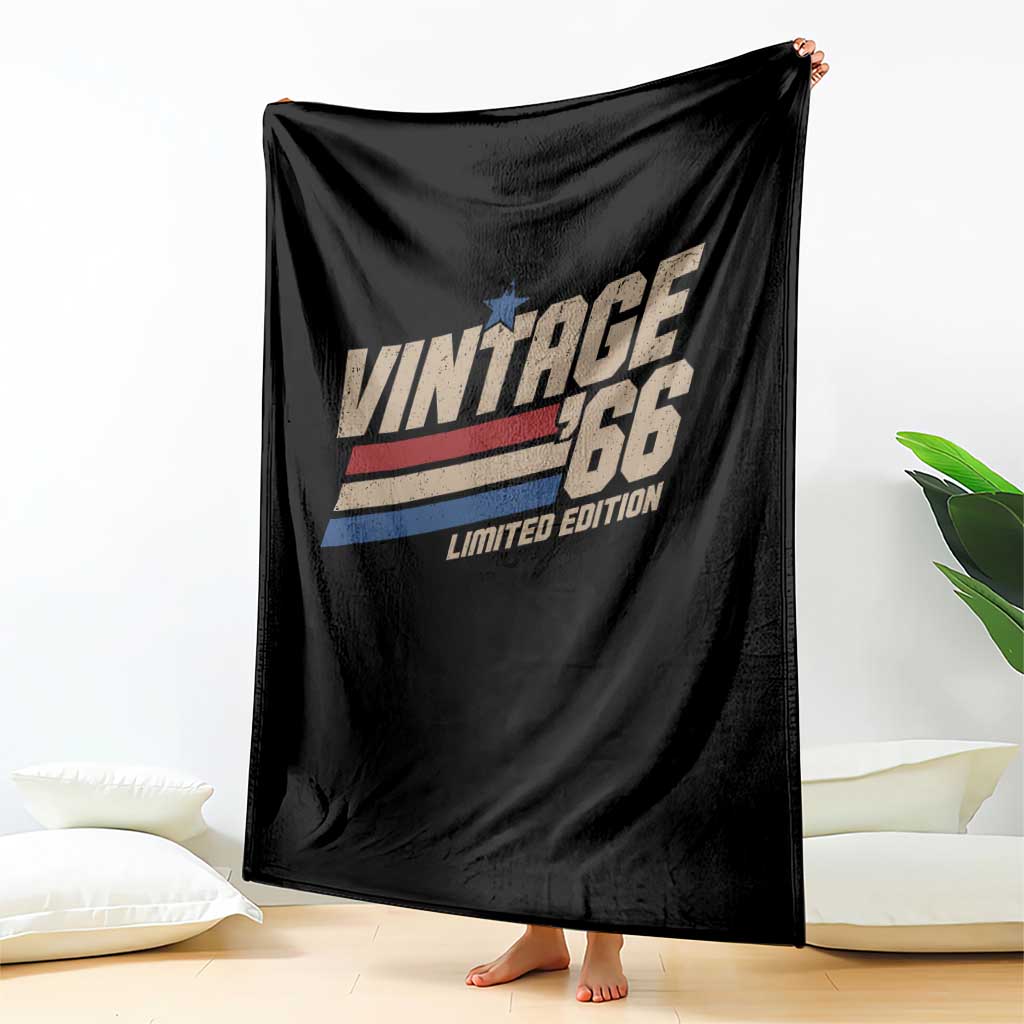 60th Birthday Throw Blanket Vintage 1966 60 Years Old Birthday USA Stripes